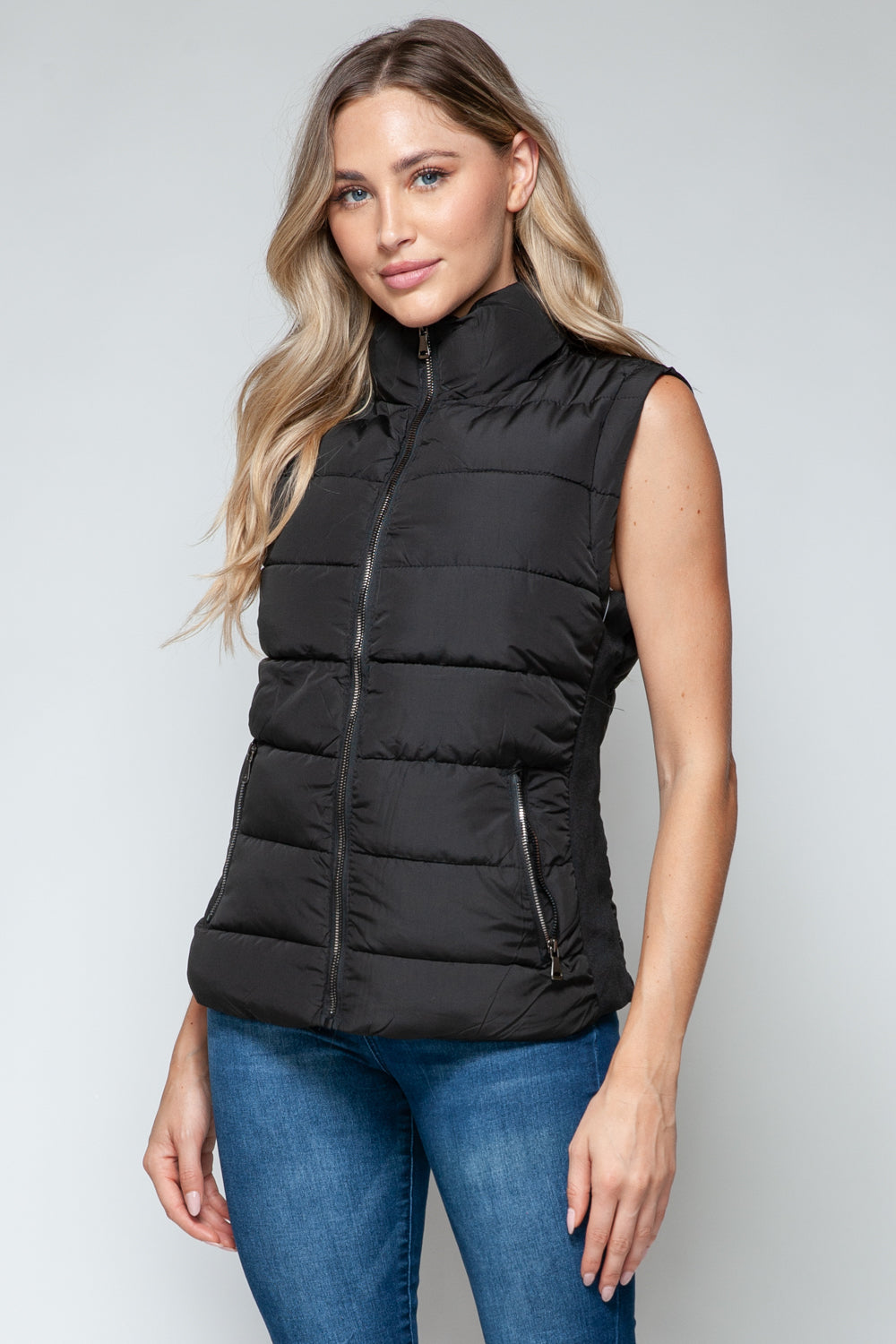 Snobbish Zip Up Turtleneck Vest with Pockets - Brittney MADE