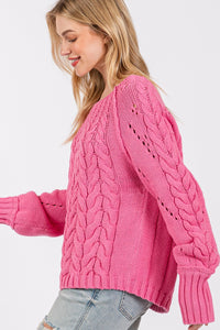 SAGE + FIG Cable-Knit Long Sleeve Sweater - Brittney MADE