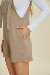 Double Take Full Size Texture Sleeveless Romper - Brittney MADE