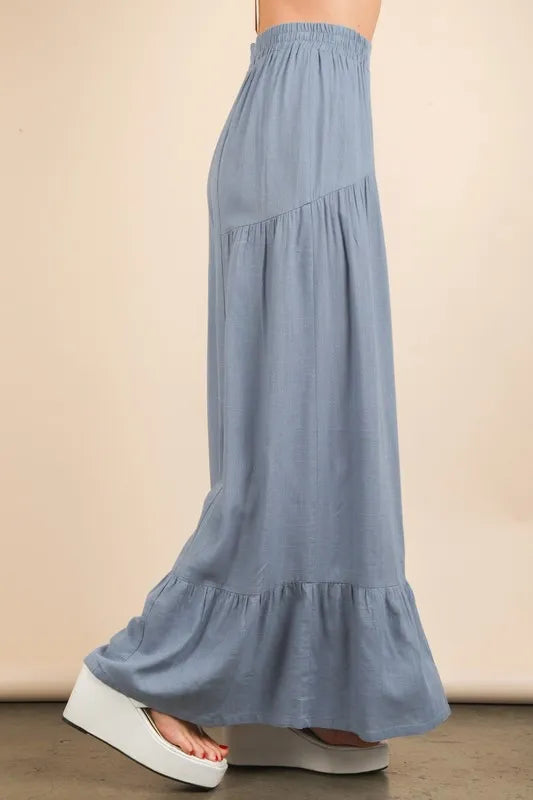VERY J Palazzo Elastic Waist Comfy Pants - Brittney MADE