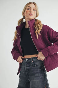 Aemi+Co Zip Up Raglan Sleeve Quilted Jacket - Brittney MADE