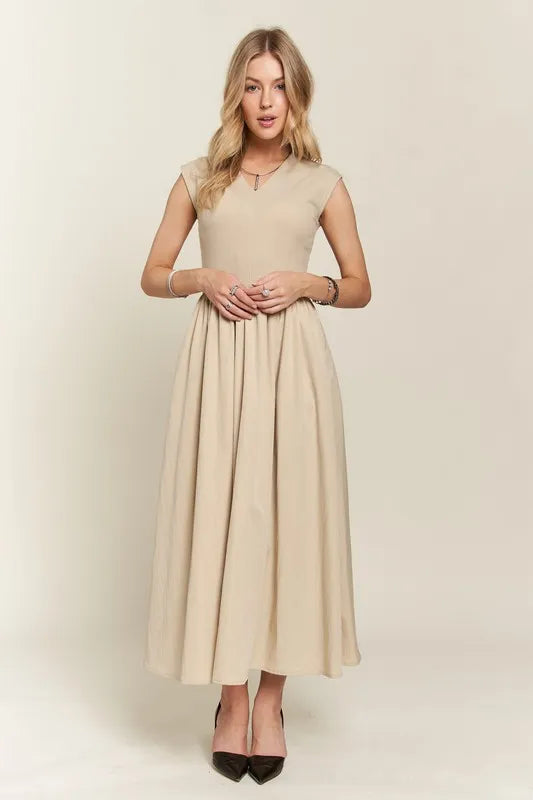 ADORA V-Neck Cap Sleeve Dress - Brittney MADE