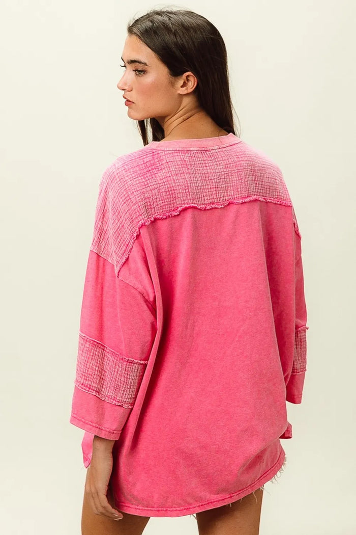 BiBi High-Low Washed T-Shirt - Brittney MADE