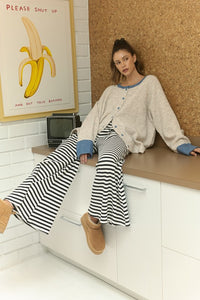 Annie Wear Contrast Trim Button Down Raglan Sleeve Cardigan - Brittney MADE