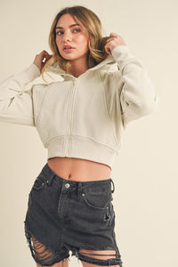 Aemi + Co Zip Up Raglan Sleeve Cropped Hoodie - Brittney MADE