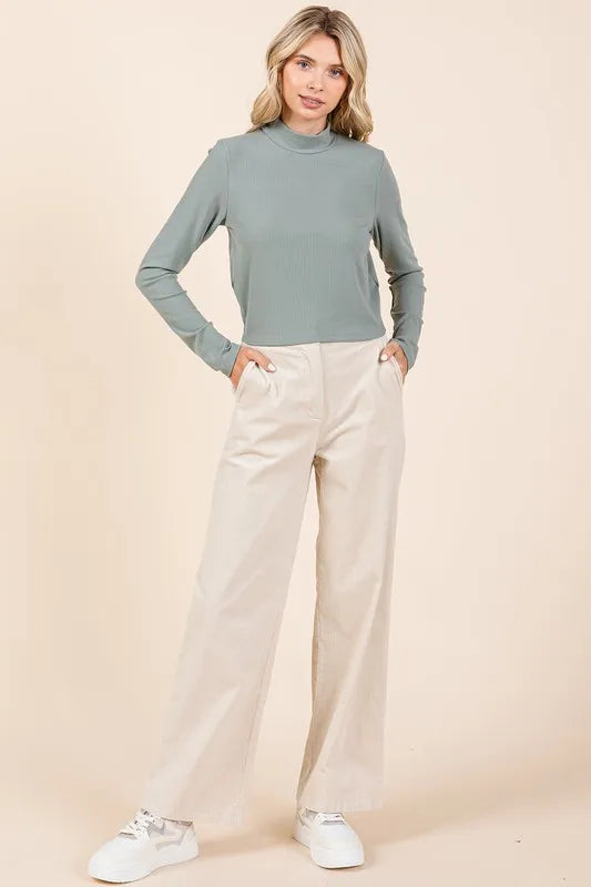 Mittoshop Corduroy Back Elastic Waist Pants - Brittney MADE