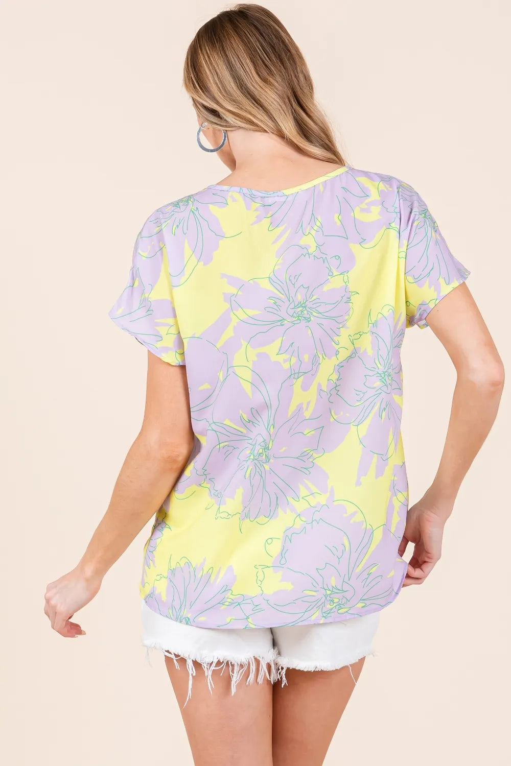 BOMBOM Floral Short Sleeve T-Shirt - Brittney MADE