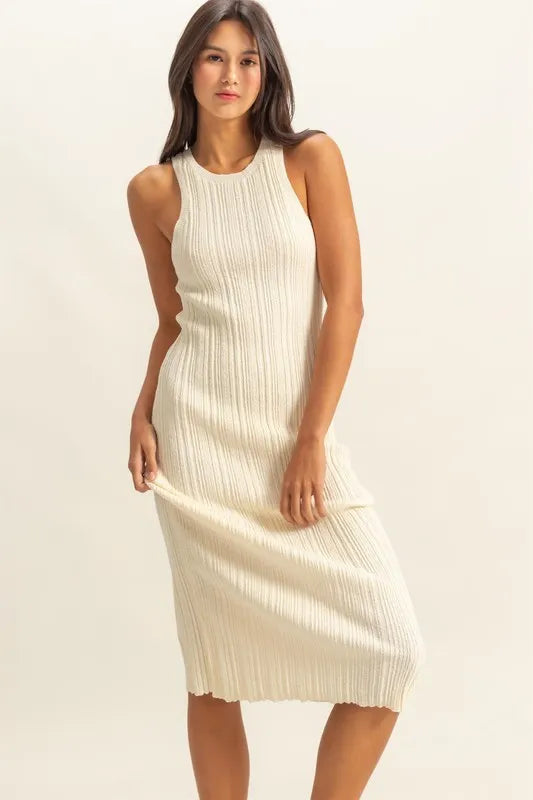 HYFVE Round Neck Bodycon Ribbed Knit Dress - Brittney MADE