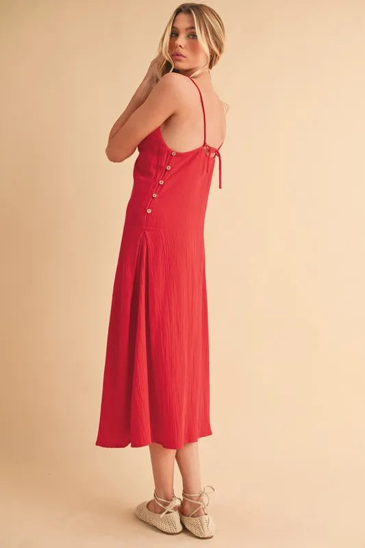 Aemi+Co Side Button Midi Cami Dress - Brittney MADE