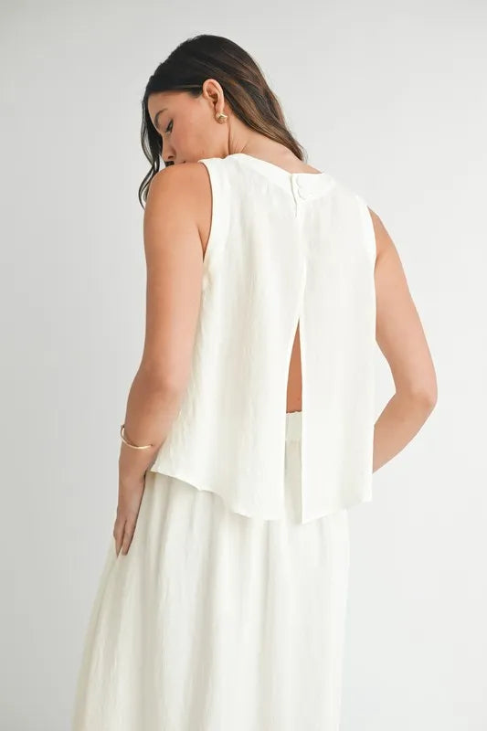 MABLE Wrinkled Round Neck Swing Top and Skirt Set - Brittney MADE