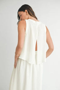 MABLE Wrinkled Round Neck Swing Top and Skirt Set - Brittney MADE
