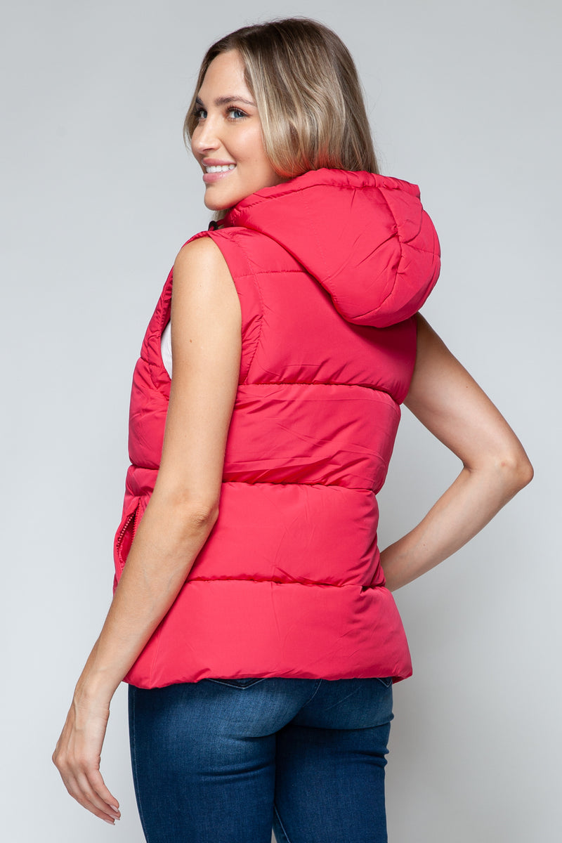 Snobbish Snap and Zip Closure Hooded Vest - Brittney MADE