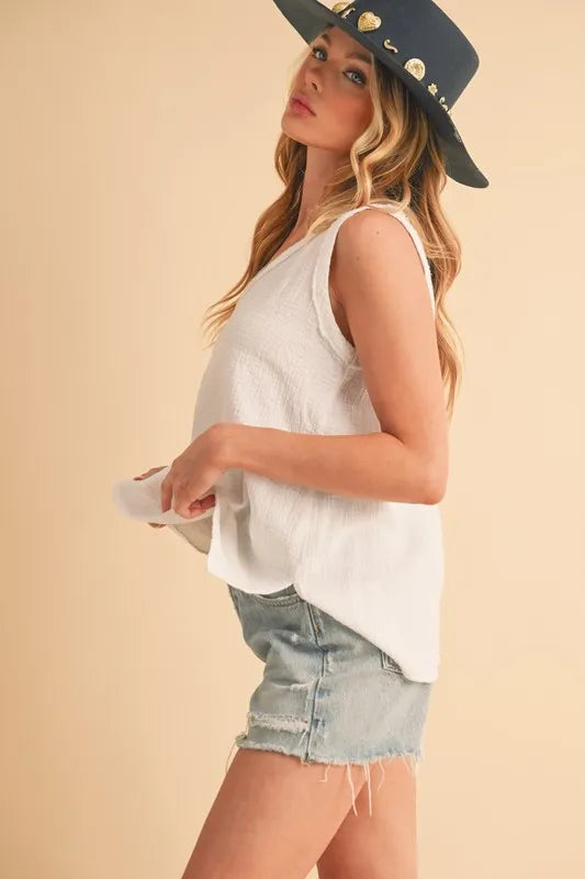 Aemi + Co V-Neck Wide Strap Tank - Brittney MADE