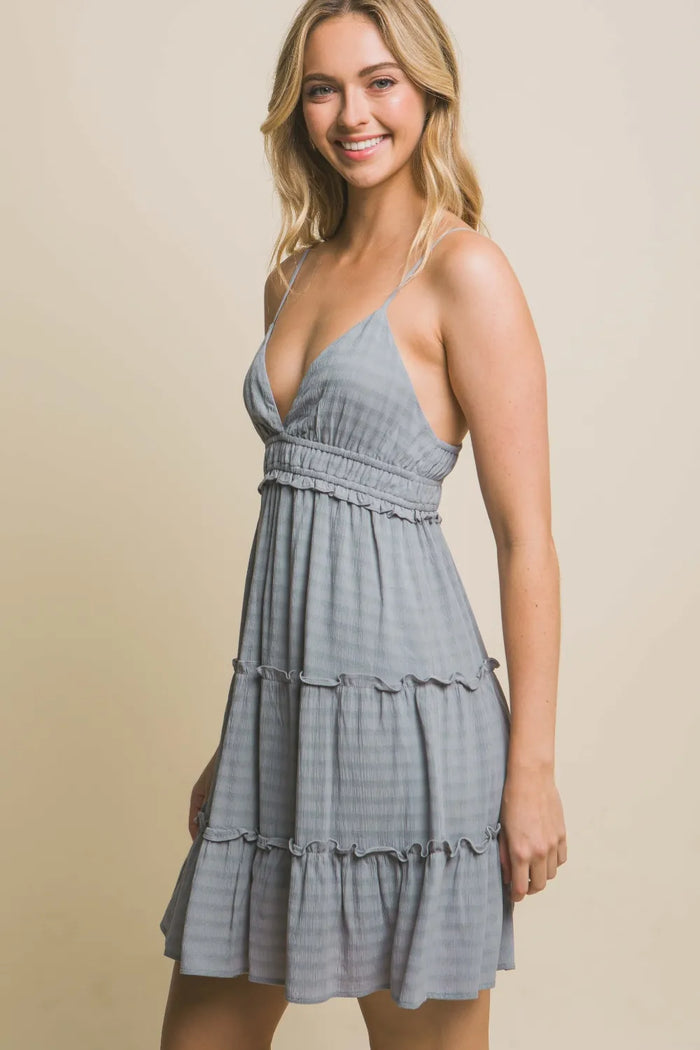 Love Tree Frill V-Neck Cami Dress - Brittney MADE
