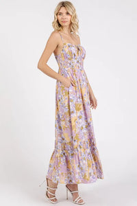 Mittoshop Floral Smocked Back Ruffled Hem Maxi Cami Dress - Brittney MADE