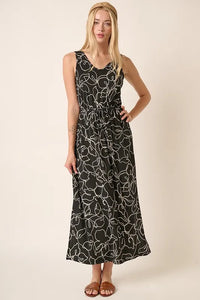 Mittoshop Side Slit Flower Print V-Neck Sleeveless Dress - Brittney MADE