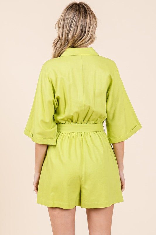 Mittoshop Tie Waist Half Sleeve Romper - Brittney MADE
