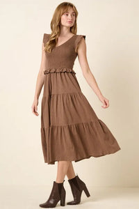 Mittoshop Smocked Ruffled Tiered Midi Dress - Brittney MADE