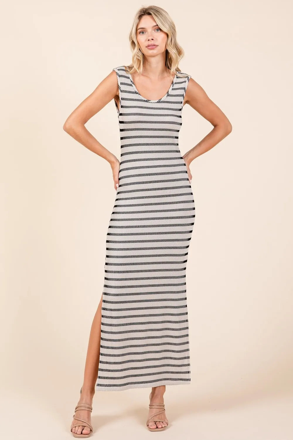 Mittoshop Striped Scoop Neck Sleeveless Maxi Dress - Brittney MADE