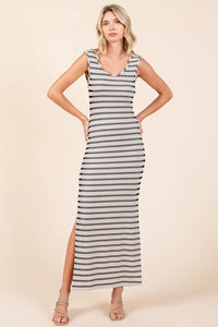 Mittoshop Striped Scoop Neck Sleeveless Maxi Dress - Brittney MADE