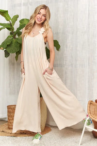 ADORA Elastic Ruffle Shoulder Jumpsuit - Brittney MADE