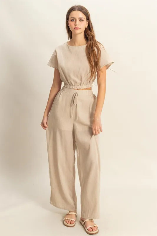 HYFVE Round Neck Short Sleeve Top and Pants Set - Brittney MADE
