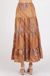 Mittoshop Paisley Patchwork Print Satin Maxi Skirt - Brittney MADE
