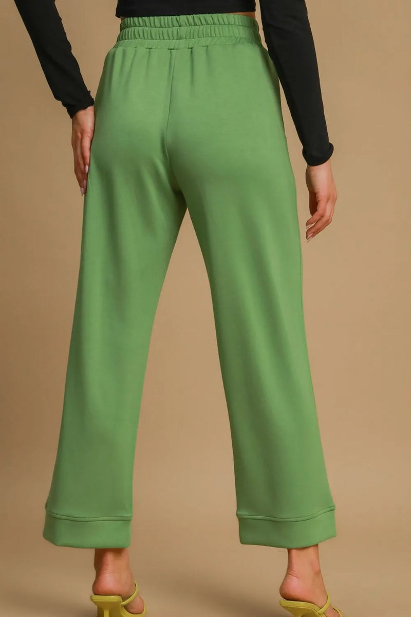 Umgee Drawstring Wide Leg Pants with Pockets - Brittney MADE