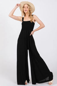 SAGE+FIG Smocked Flowy Wide Leg Jumpsuit - Brittney MADE