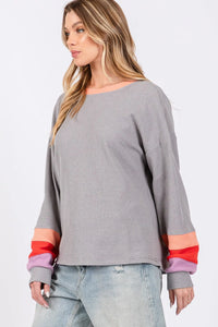 SAGE + FIG Color Block Waffle Knit T-Shirt - Brittney MADE