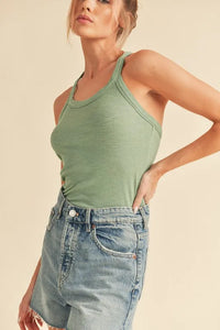 Aemi + Co Scoop Neck Ribbed Tank - Brittney MADE
