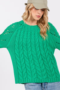 SAGE + FIG Cable-Knit Long Sleeve Sweater - Brittney MADE