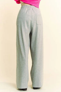 Davi & Dani Rhinestone Elastic Waist Wide Leg Pants - Brittney MADE
