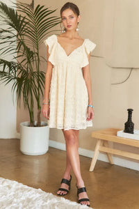 ADORA Tie Back V-Neck Ruffle Sleeve Dress - Brittney MADE