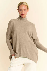 Davi & Dani Turtleneck Long Sleeve Knit Top - Brittney MADE