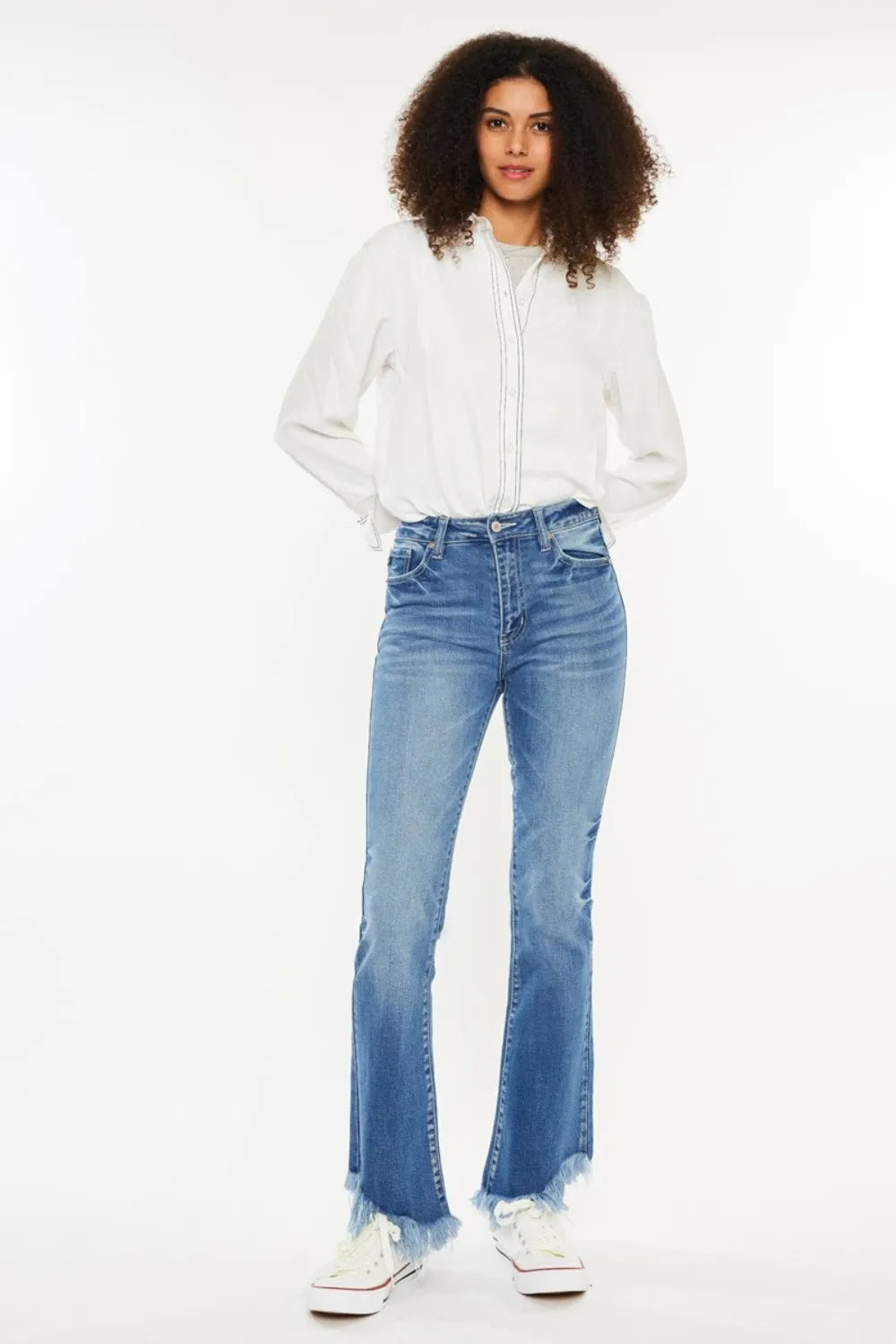 Kancan High Rise Frayed Hem Jeans - Brittney MADE