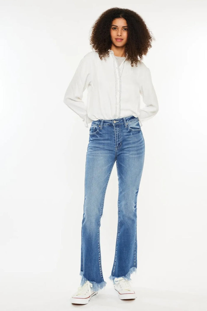 Kancan High Rise Frayed Hem Jeans - Brittney MADE