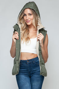 Snobbish Snap and Zip Closure Hooded Vest - Brittney MADE