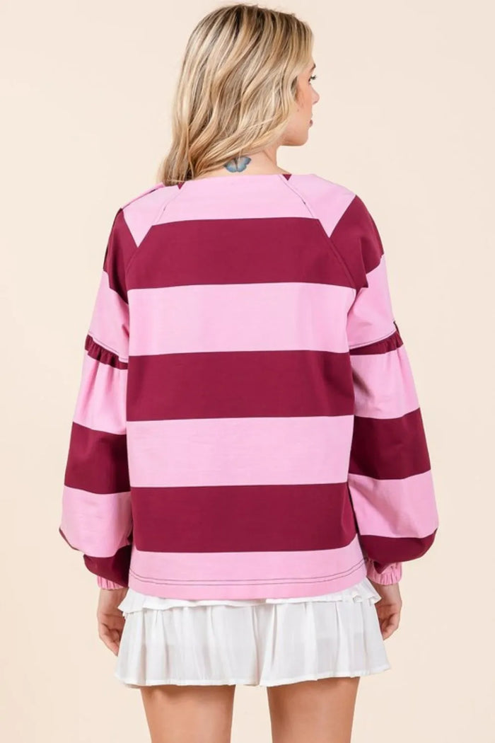 Mittoshop Striped Snap Shoulder Long Sleeve T-Shirt - Brittney MADE
