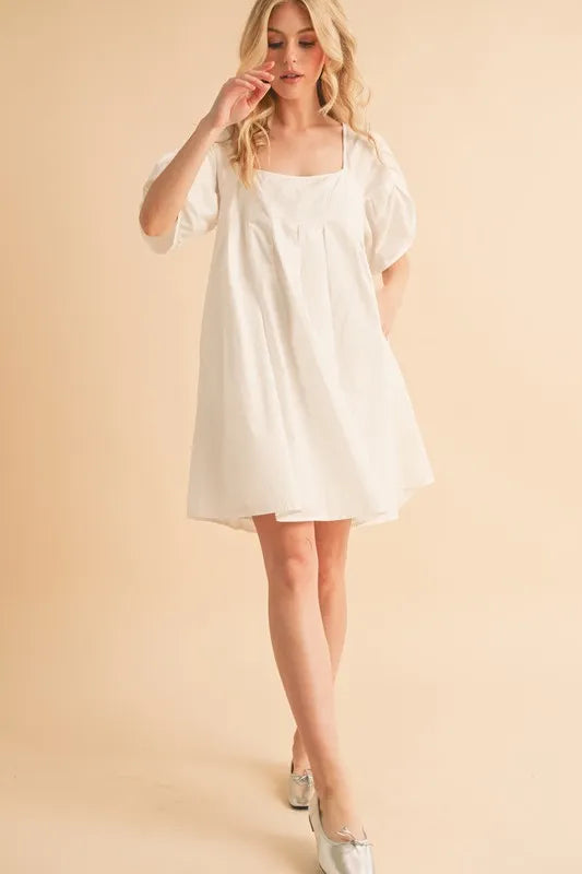 Aemi + Co Square Neck Babydoll Dress with Pockets - Brittney MADE