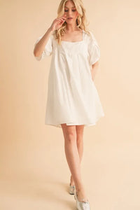 Aemi + Co Square Neck Babydoll Dress with Pockets - Brittney MADE