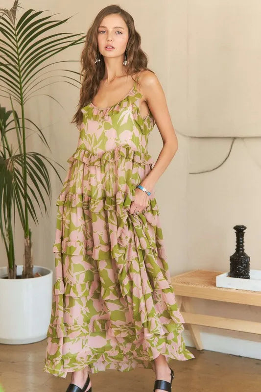 ADORA Ruffled Tiered Scoop Neck Cami Dress - Brittney MADE