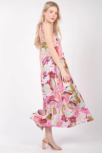VERY J Tropical Printed Cami Midi Dress - Brittney MADE