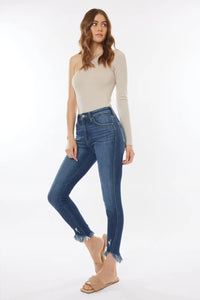 Kancan Raw Hem High Waist Cropped Jeans - Brittney MADE