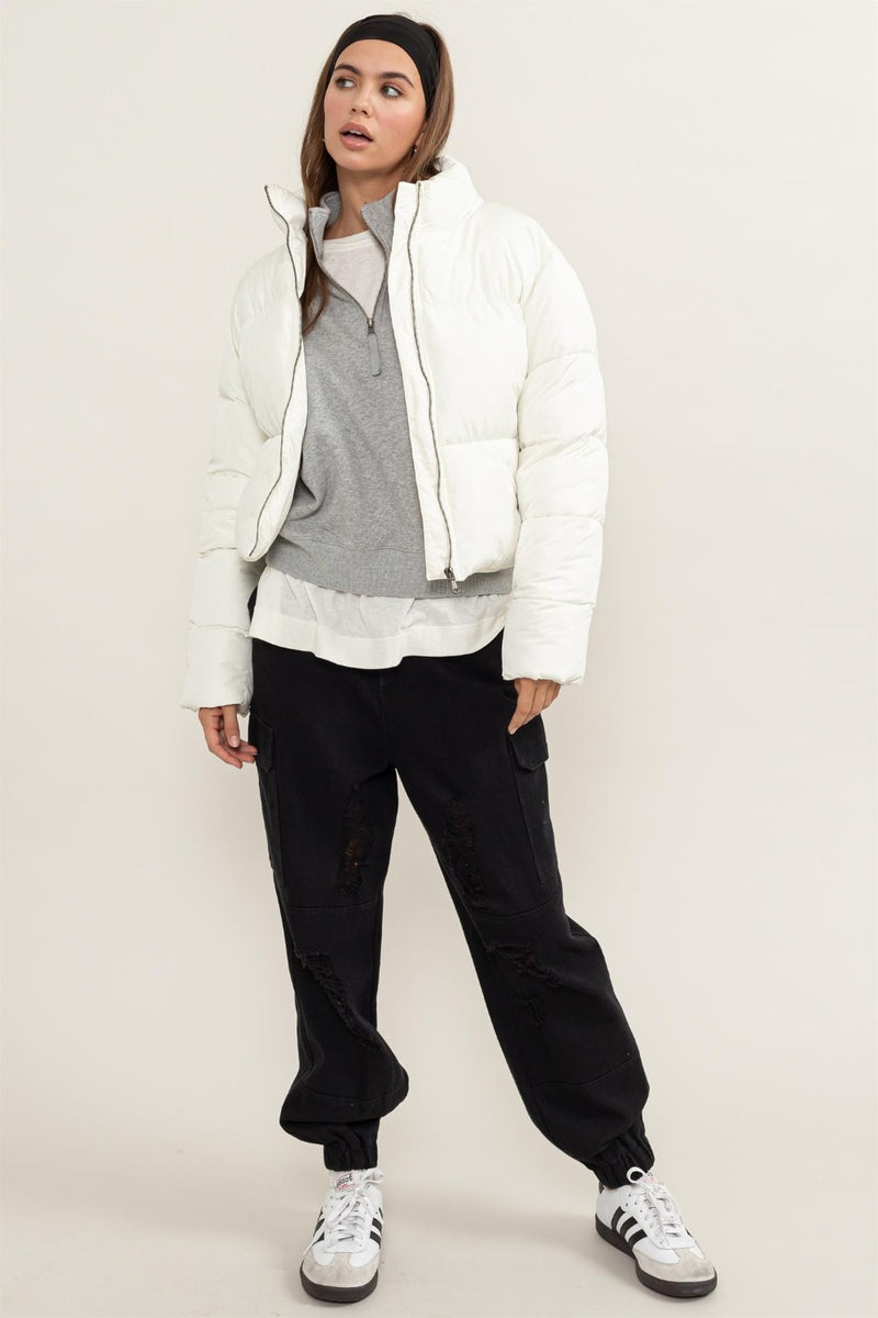 HYFVE Quilted Back Drawstring Puffer Jacket - Brittney MADE