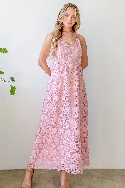 And The Why Lace Maxi Cami Dress - Brittney MADE