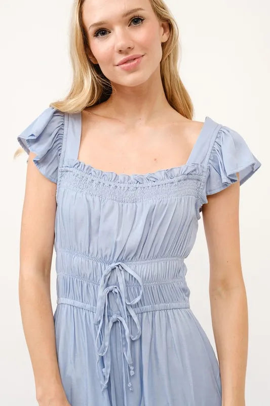 And The Why Ruched Multi Strings Jumpsuit - Brittney MADE