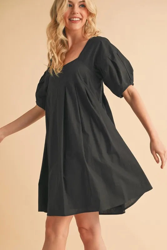 Aemi + Co Square Neck Babydoll Dress with Pockets - Brittney MADE