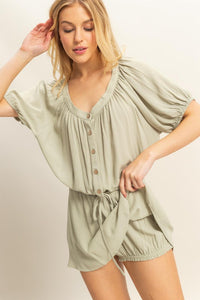 HYFVE Drawstring Hem Short Sleeve Top and Skort Set - Brittney MADE