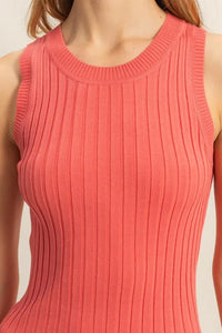HYFVE Stretchy Ribbed Round Neck Sweater Tank - Brittney MADE